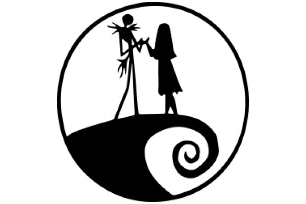 A Silhouette of a Couple Embracing on a Cliff