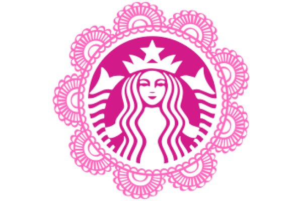 Stylized Starbucks Logo with Pink Decorations