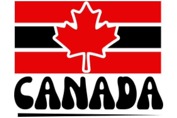 Celebrating Canadian Pride: A Red and White Flag with a Maple Leaf and the Word 'CANADA' in Black