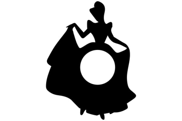 Silhouette of a Woman in a Dress with a Hoop Skirt