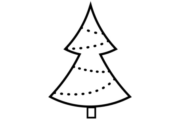 Simplistic Line Drawing of a Christmas Tree