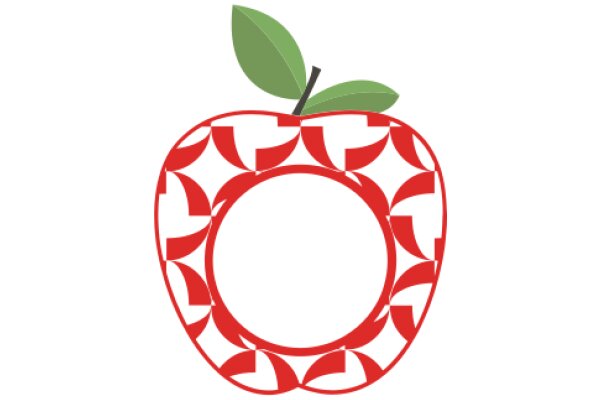 Vibrant Apple with a Red and White Design, Floating in a White Background