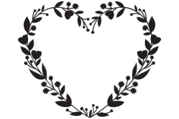 Elegant Black Floral Heart Design