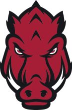 Stylized Red and Black Hog's Head Logo