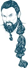 Stylized Portrait of a Man with a Beard and Long Hair