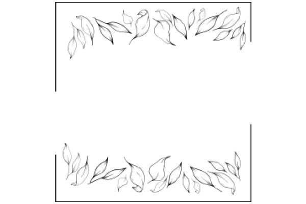 Simplistic Line Art of Leaves and Floral Design