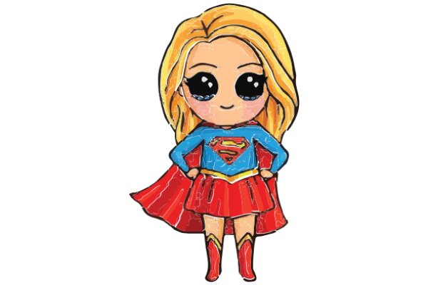 Supergirl's Adventure Begins: A Cartoon Illustration