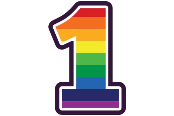 Vibrant Rainbow Number One Logo