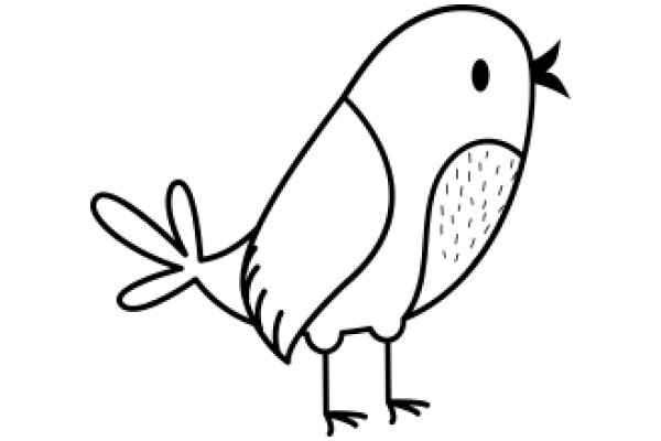 A Simple Line Drawing of a Bird