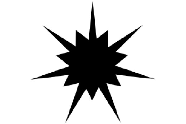 Stylized Black Star on White Background