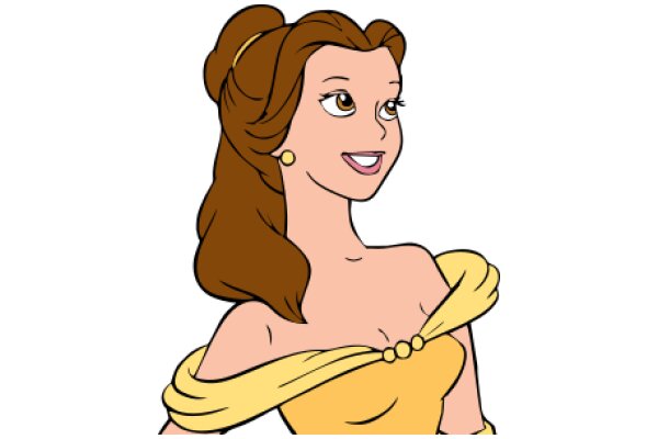 A Stylish Animation of a Woman with a Yellow Dress and a Smile