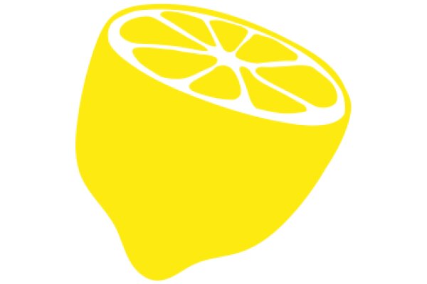 Vibrant Yellow Lemon with a Slice Cut Out