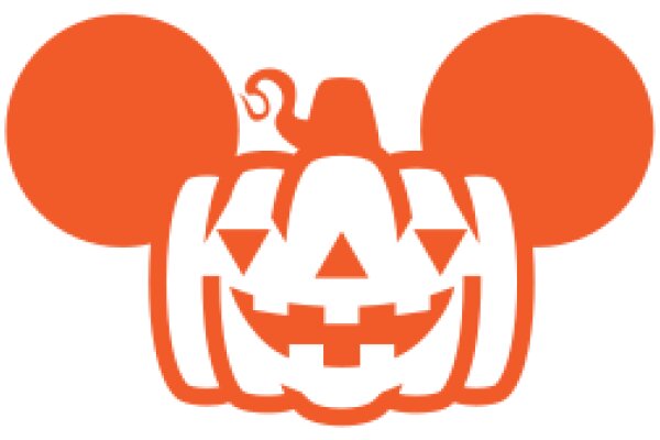 Halloween-Themed Pumpkin and Mickey Mouse Ears Logo