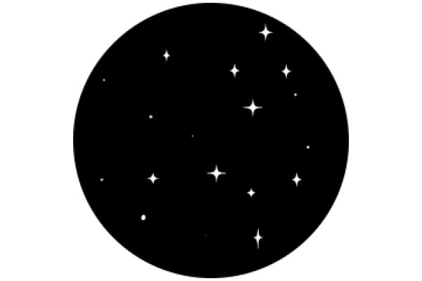 Astronomical Art: A Black Circle Illustrating a Starry Night Sky