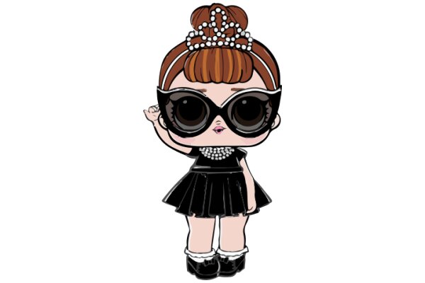 Stylish Cartoon Character with a Crown and Sunglasses