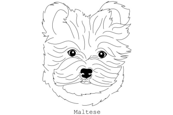 Maltese: A Line Drawing of a Dog's Face