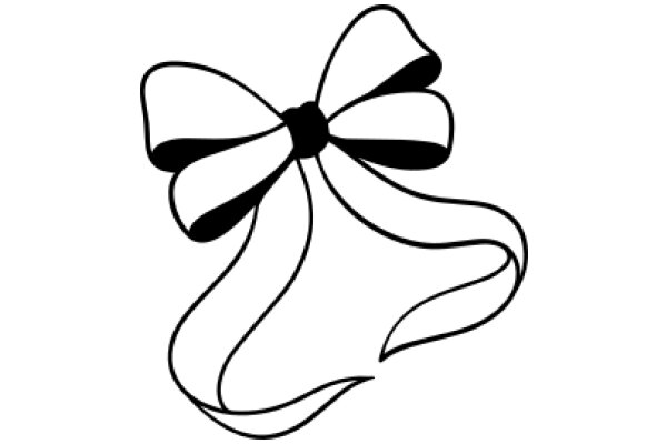 Stylized Bow with Curved Tail