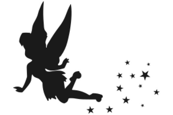 Silhouette of a Fairy and Stars: A Whimsical Scene