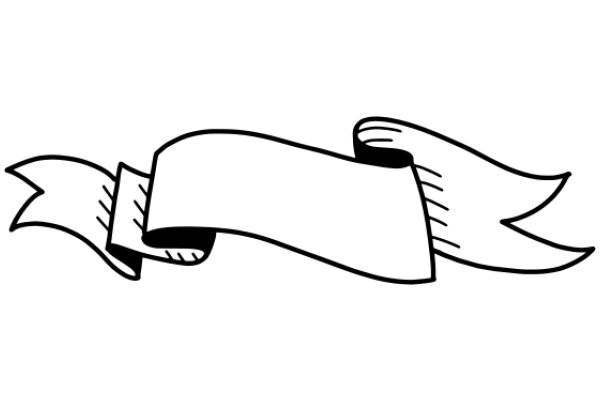 A Simple Line Drawing of a Scroll with a Flap on the End