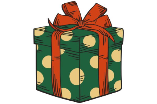 A Festive Gift Box with a Ribbon and Polka Dots