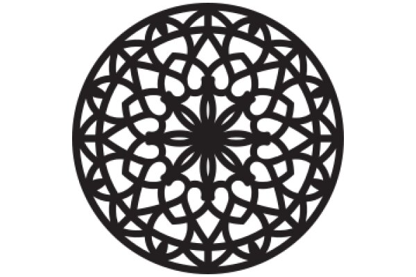 Intricate Black Geometric Pattern on a White Background