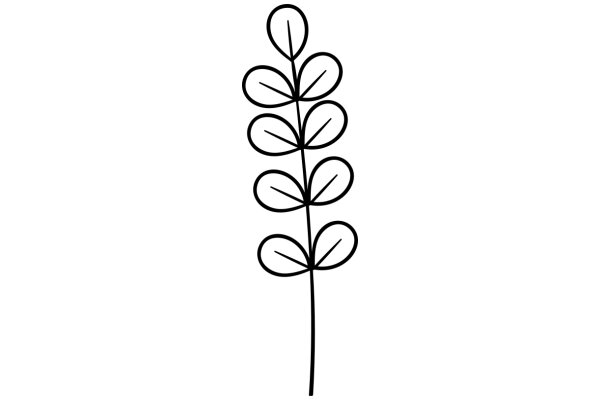 Simplistic Line Drawing of a Plant