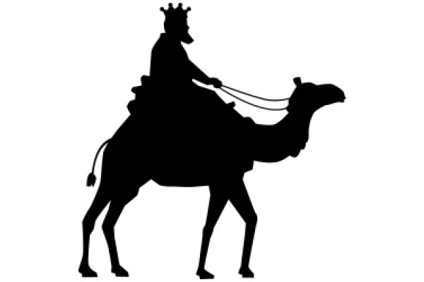 Silhouette of a Camel Rider with a Crown