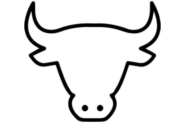 Simplistic Line Drawing of a Bull's Head