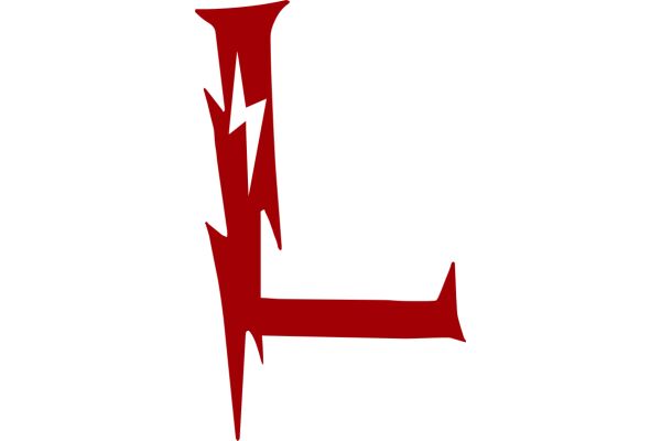 Stylized Red Letter 'L' with a Lightning Bolt Design