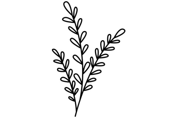 Simplistic Line Drawing of a Plant