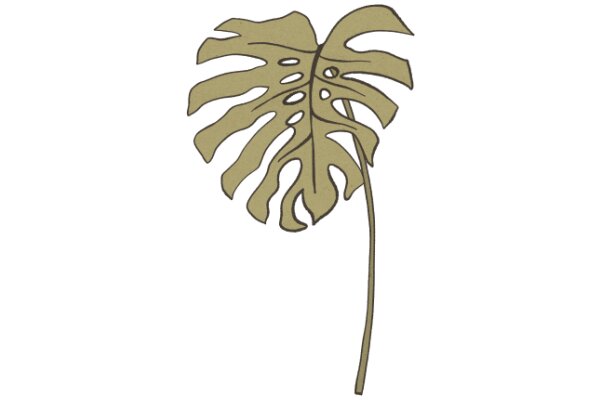 Simplistic Line Drawing of a Plant