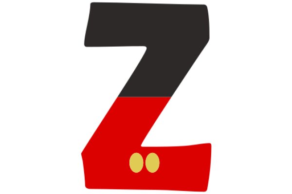 Vibrant Letter Z with a Red Base and Yellow Dots