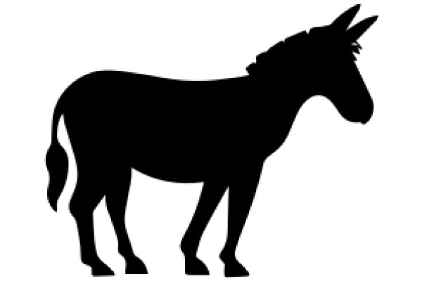 A Silhouette of a Horse on a White Background