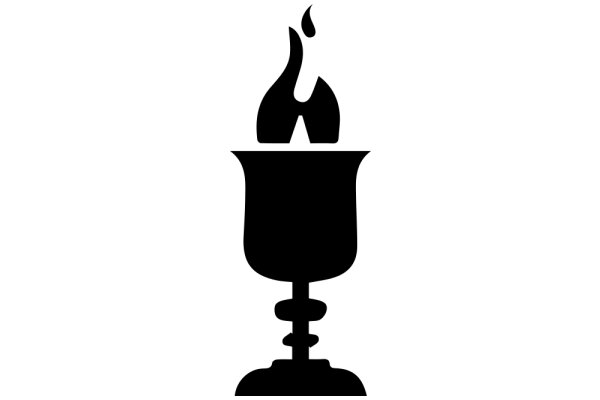 A Minimalist Icon of a Candle and Candle Holder