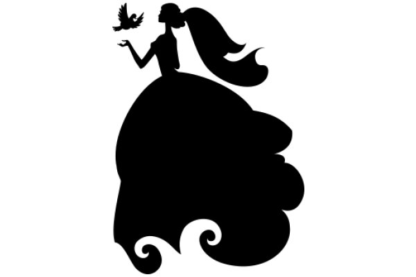 Silhouette of a Woman with a Bird, Embracing Nature's Beauty