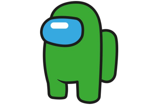 Vibrant Green Cartoon Character with a Blue Nose