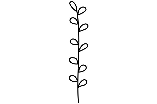 Simplicity in Design: A Line Drawing of a Plant Stem