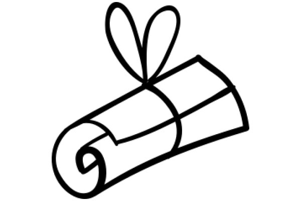 A Simple Line Drawing of a Gift Box with a Bow on Top