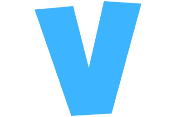 Vivid Blue Letter 'V' on a White Background