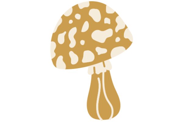 A Whimsical Illustration of a Mushroom with a Stem