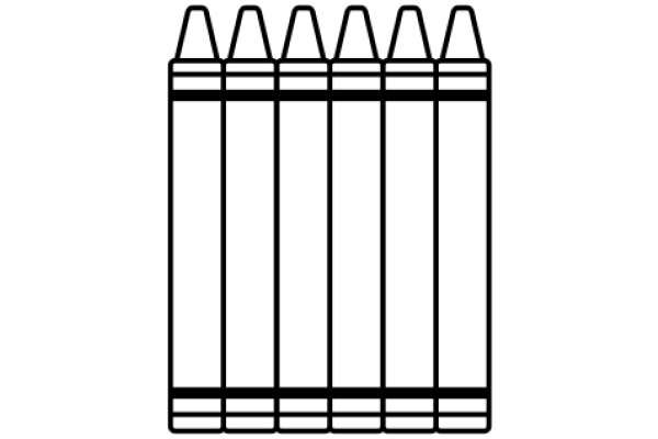 A Line of Five Pencils in