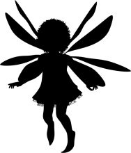 Silhouette of a Fairy-like Figure with Wings and a Dress