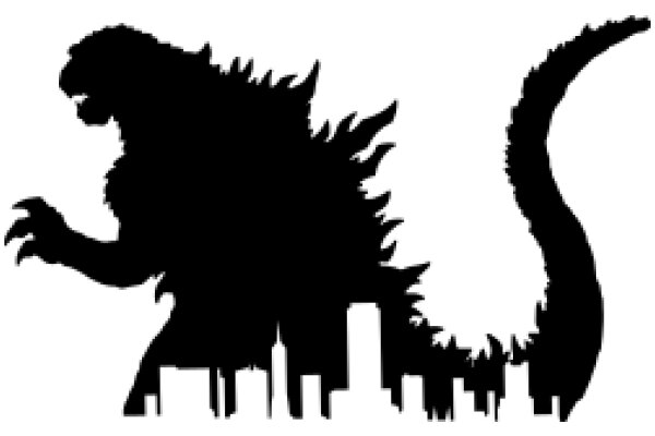 Giant Godzilla Silhouette with City Skyline