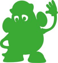 Vibrant Green Cartoon Character