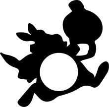 Silhouette of a Cartoon Character and a Ball