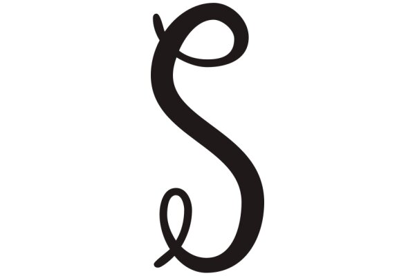 Simplicity in Design: A Black S Curve on a White Background