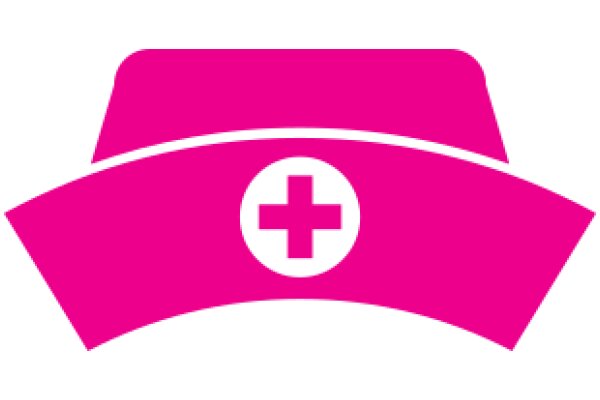 Vibrant Pink Cross Symbol with a Hat-like Design