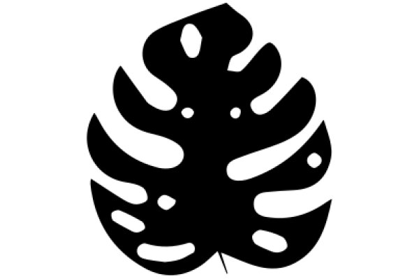 Stylized Black Silhouette of a Flower-like Shape