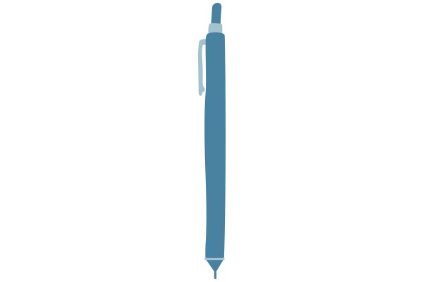 A Sleek, Blue Pen on a White Background