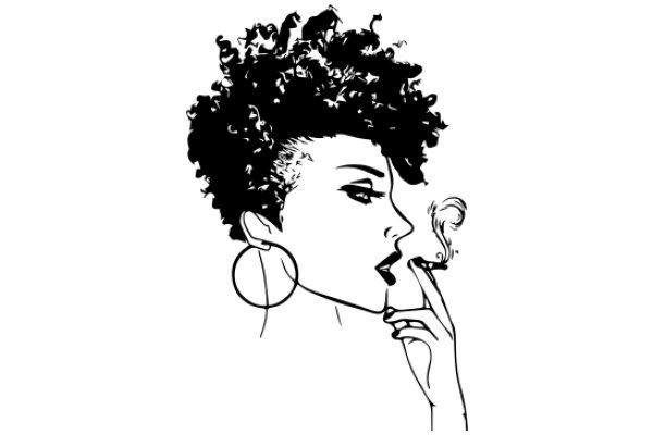 Stylized Portrait of a Woman Smoking a Cigarette